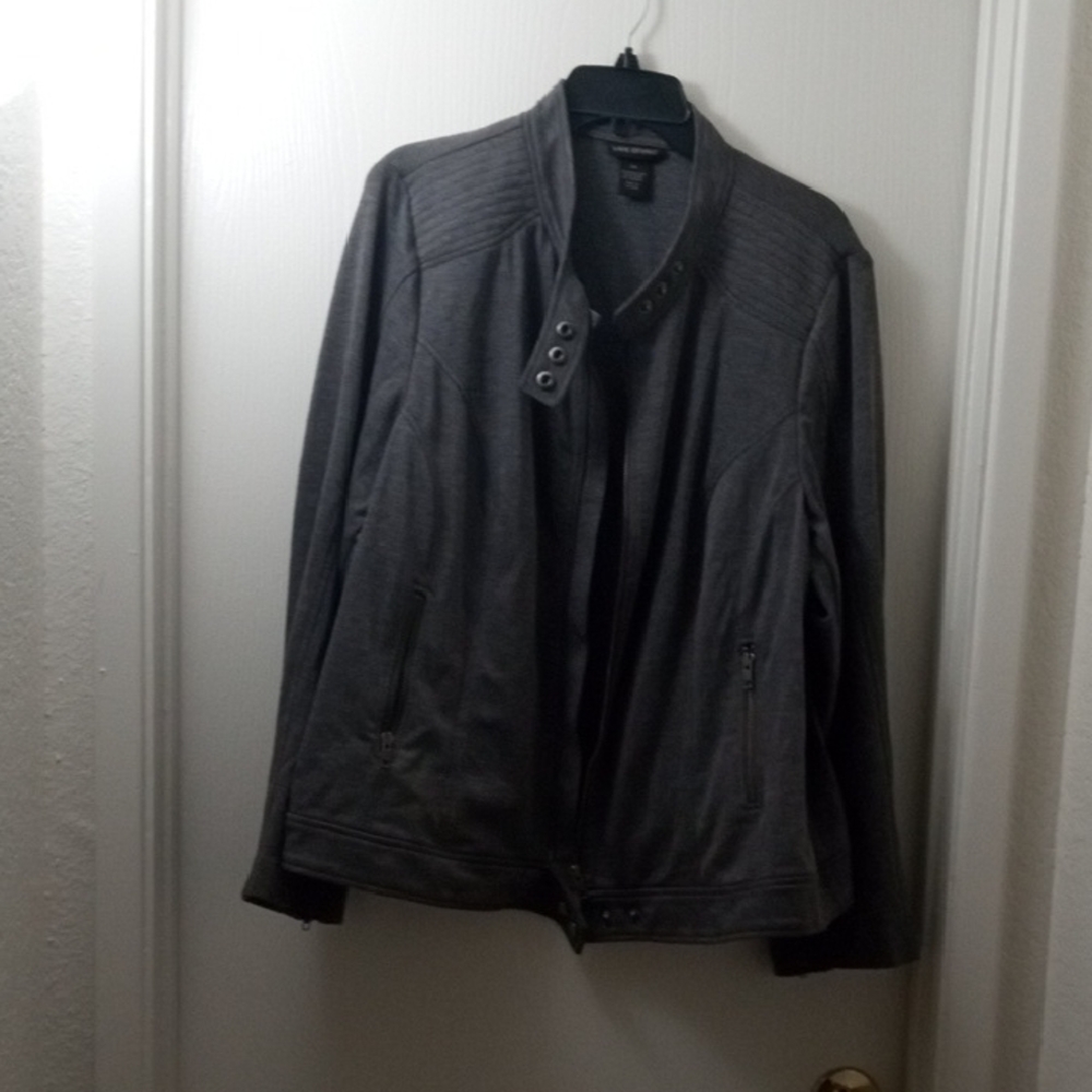 Lane Bryant Charcoal Snap Collar Jacket